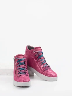 Superfit – High-Top-Sneaker aus Veloursleder pink