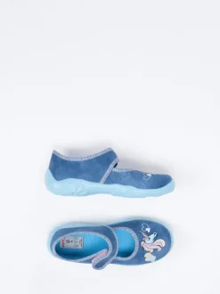 Superfit – Kinderhausschuh aus Textil in Jeansblau