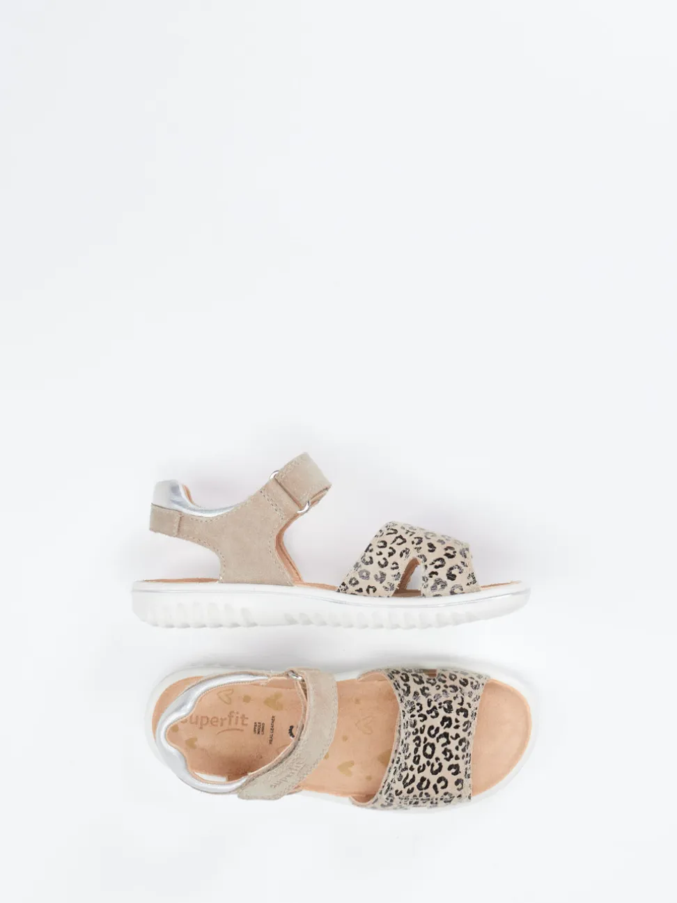 Superfit – Klettsandale aus Leder mit Leopardenmuster