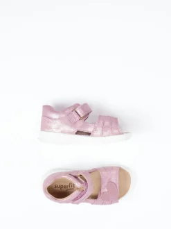 Superfit – Klettsandalen aus Veloursleder in Rosa