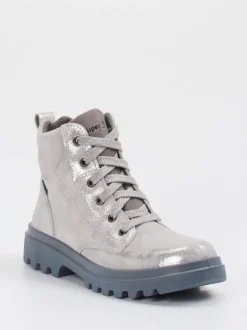 Superfit – Schnürboots aus Metallicleder silberfarben