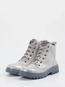 Superfit – Schnürboots aus Metallicleder silberfarben