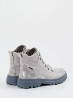 Superfit – Schnürboots aus Metallicleder silberfarben