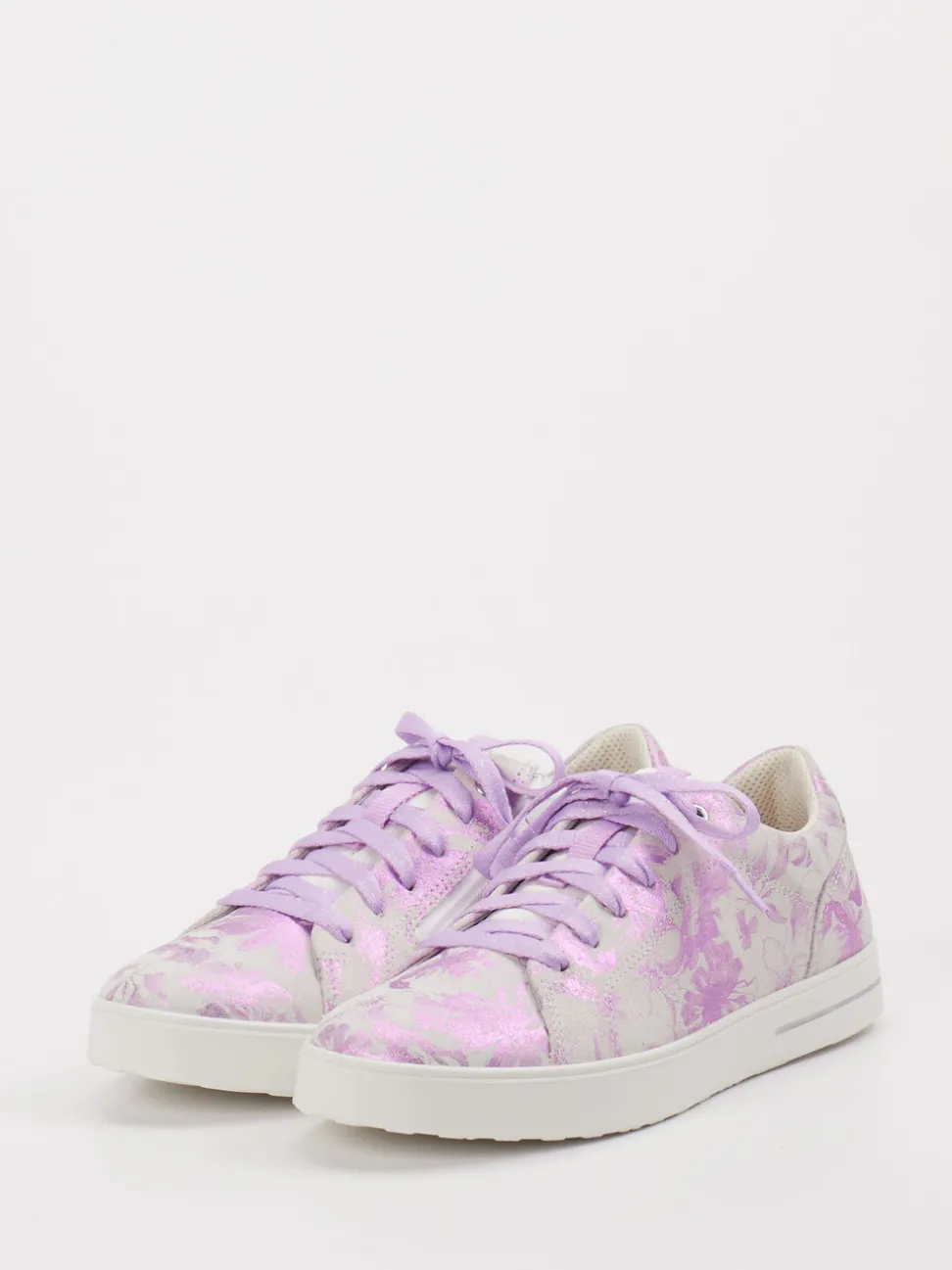 Superfit – Sneaker aus Leder mit Metallic-Blumenprint
