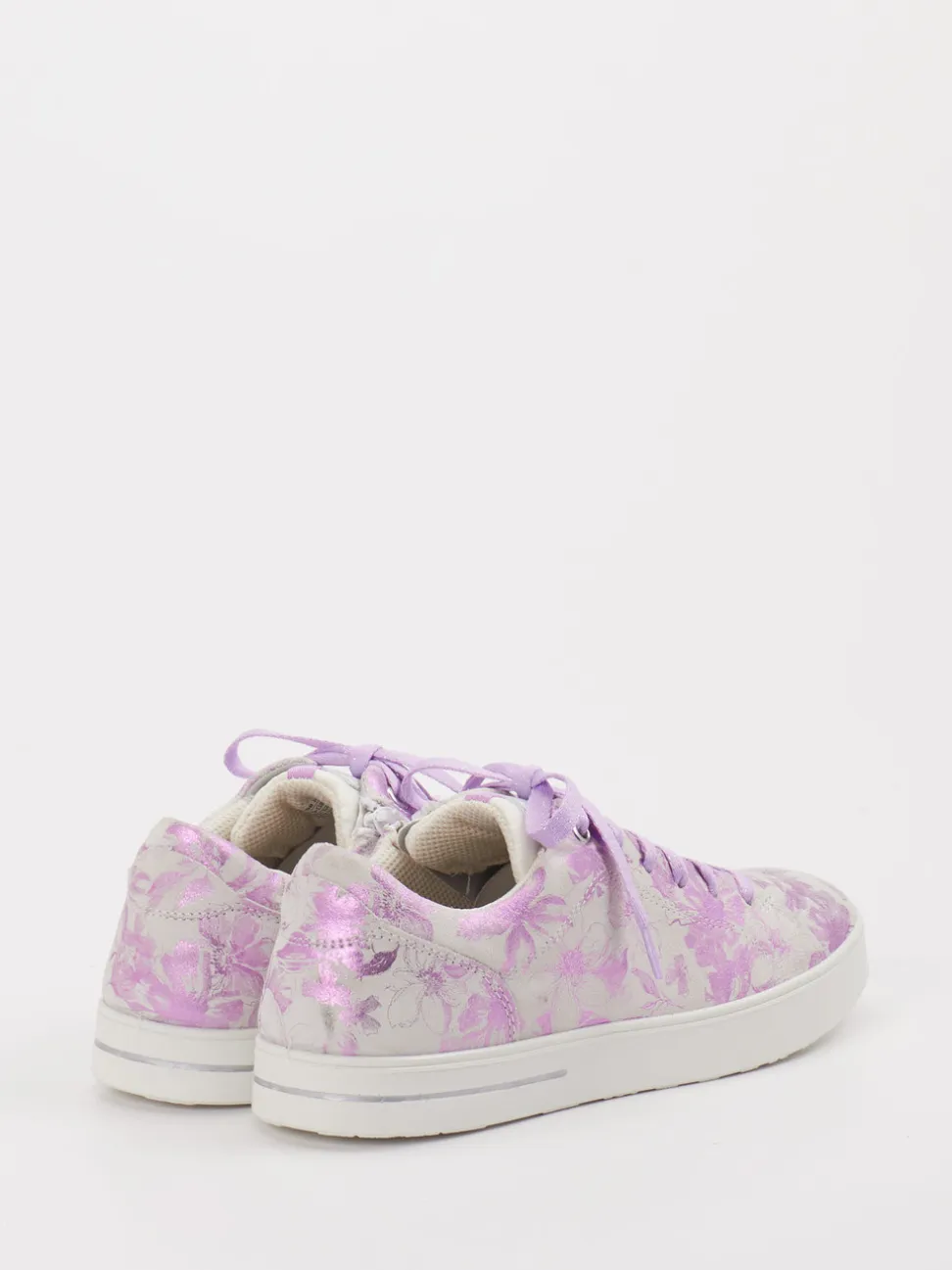 Superfit – Sneaker aus Leder mit Metallic-Blumenprint