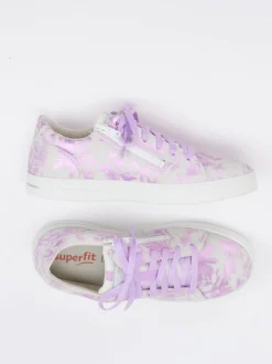 Superfit – Sneaker aus Leder mit Metallic-Blumenprint