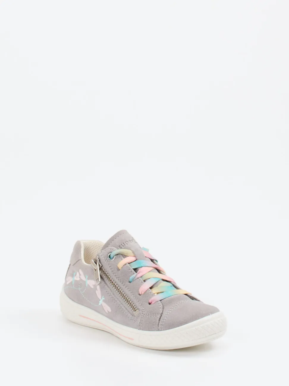 Superfit – Sneaker aus Veloursleder hellgrau