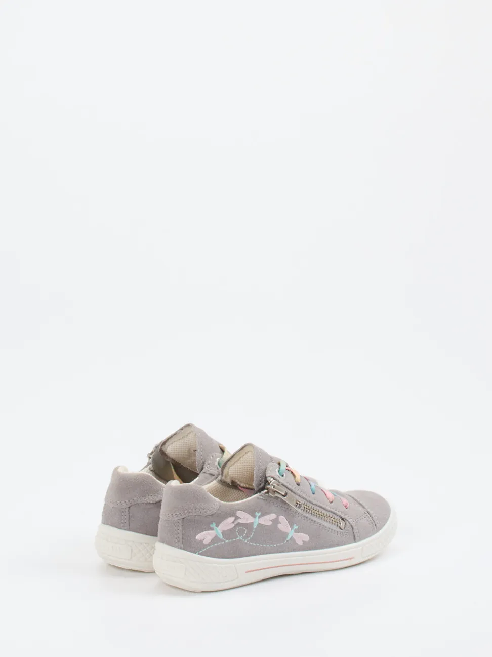 Superfit – Sneaker aus Veloursleder hellgrau