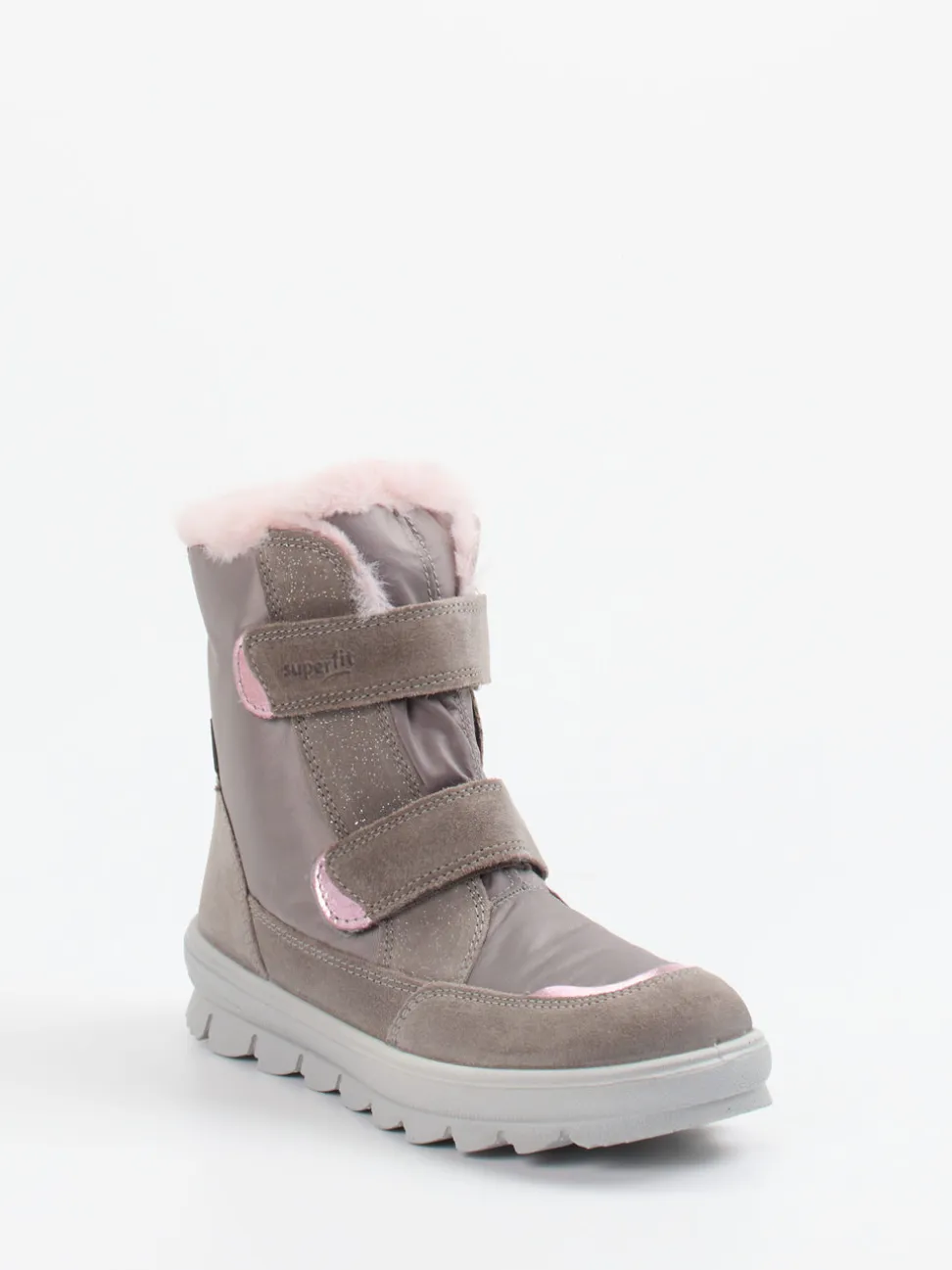 Superfit – Winterstiefel aus Veloursleder in Taupegrau