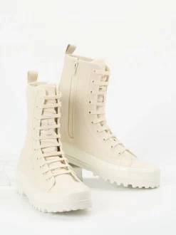 Superga – Canvas-Boots aus Textil Beige