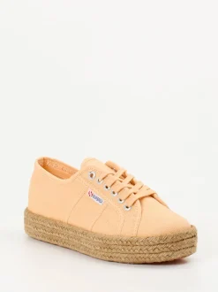 Superga – Plateau-Sneaker aus Canvas in Orange