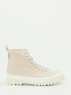 Superga – Schnürboots aus Filz in Cremebeige