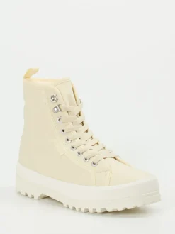 Superga – Schnürboots aus Lammleder in Beige