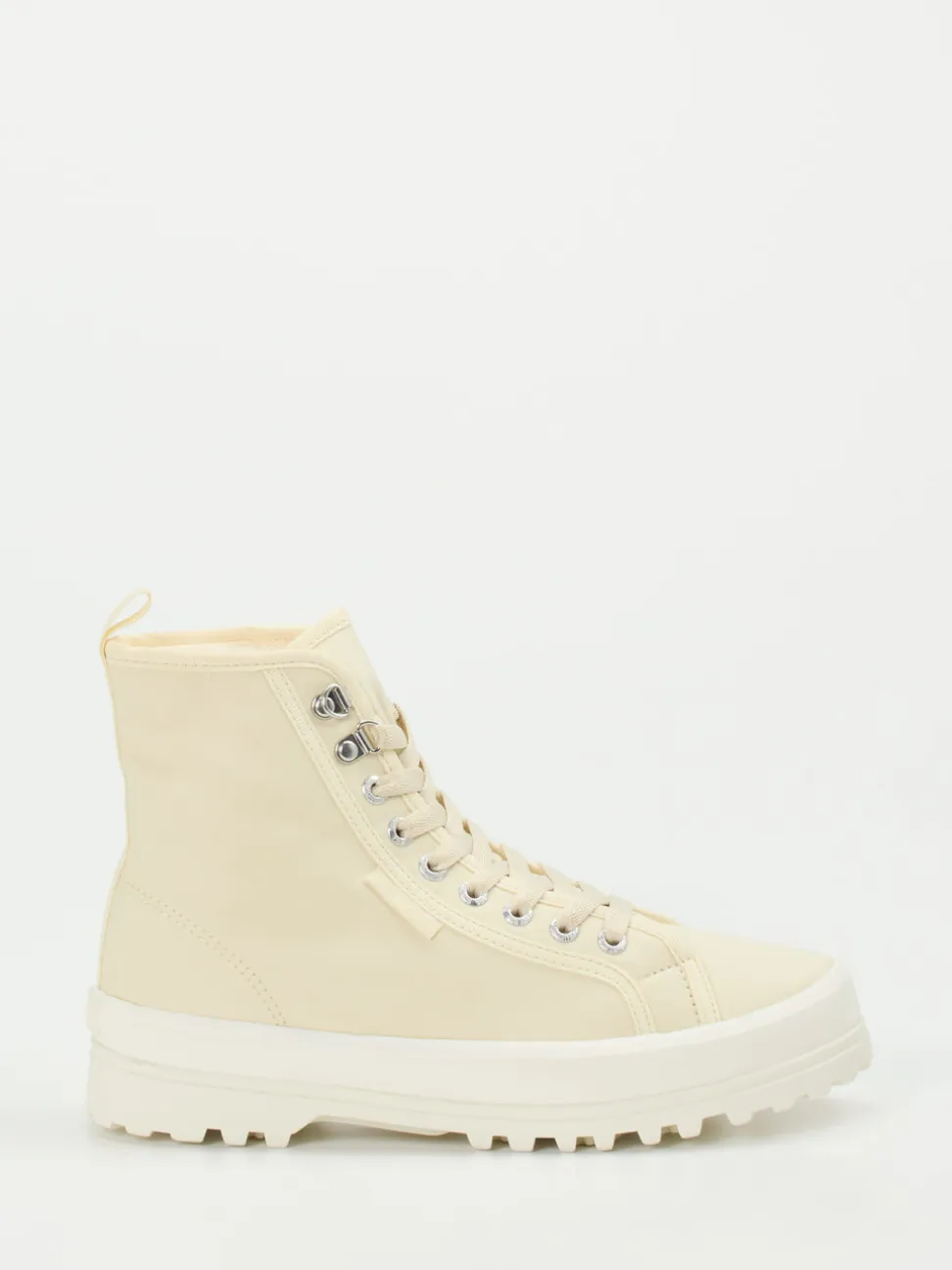 Superga – Schnürboots aus Lammleder in Beige