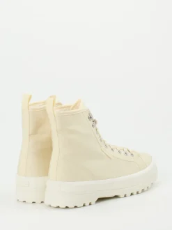 Superga – Schnürboots aus Lammleder in Beige
