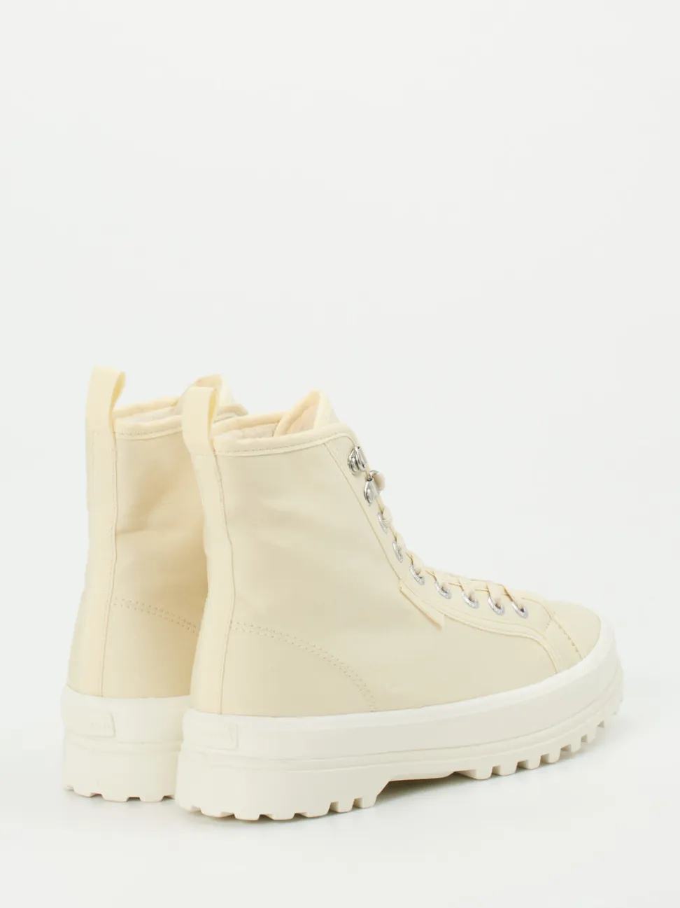 Superga – Schnürboots aus Lammleder in Beige