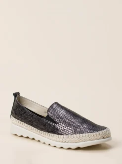 The Flexx – Slipper aus Leder in Metallic-Schwarz