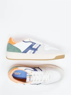 THE HOFF BRAND – Retro-Sneaker aus Leder-Mix Offwhite