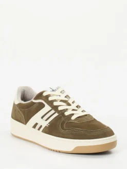 THE HOFF BRAND – Retro-Sneaker aus Veloursleder Olivgrün