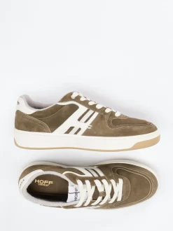 THE HOFF BRAND – Retro-Sneaker aus Veloursleder Olivgrün