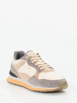 THE HOFF BRAND – Retro-Sneaker aus Velour/Textil creme