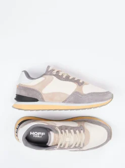 THE HOFF BRAND – Retro-Sneaker aus Velour/Textil creme