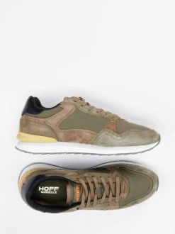 THE HOFF BRAND – Sneaker aus Veloursleder und Textil Olivgrün