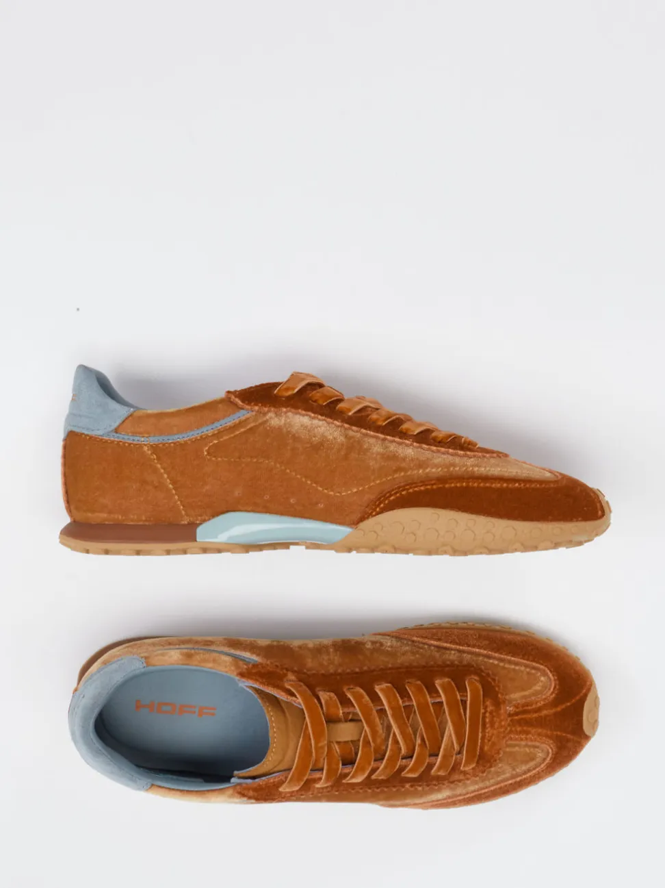 THE HOFF BRAND – Sneaker aus Veloursleder kupferbraun