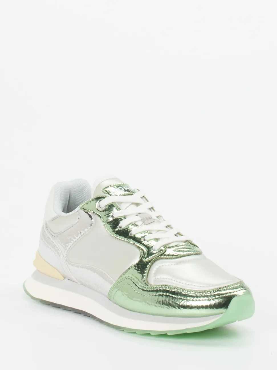 THE HOFF BRAND – Sneaker aus Metallicleder in Silber