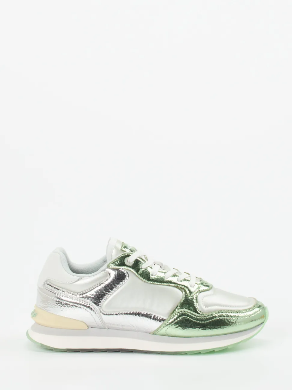 THE HOFF BRAND – Sneaker aus Metallicleder in Silber
