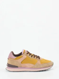 The Hoff Brand – Sneaker aus Veloursleder und Textil Senfgelb