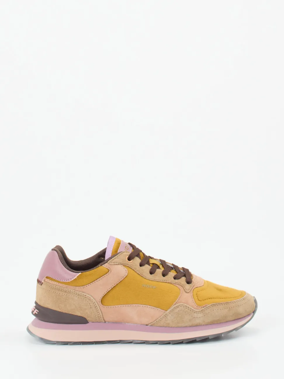 The Hoff Brand – Sneaker aus Veloursleder und Textil Senfgelb