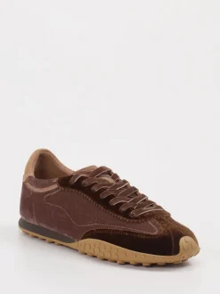 THE HOFF BRAND – Sneaker aus Velour/Textil braun