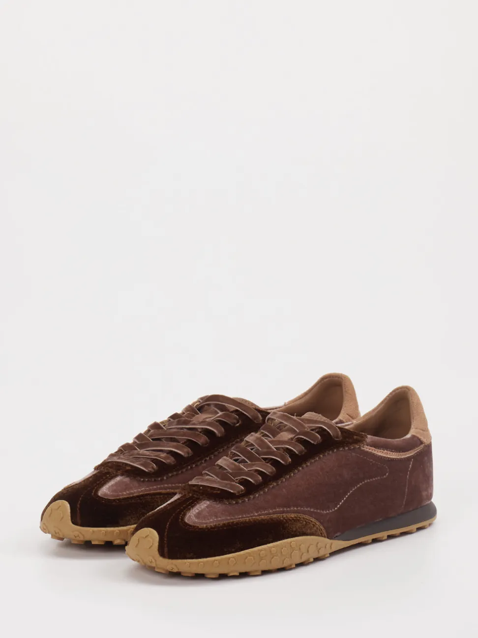 THE HOFF BRAND – Sneaker aus Velour/Textil braun