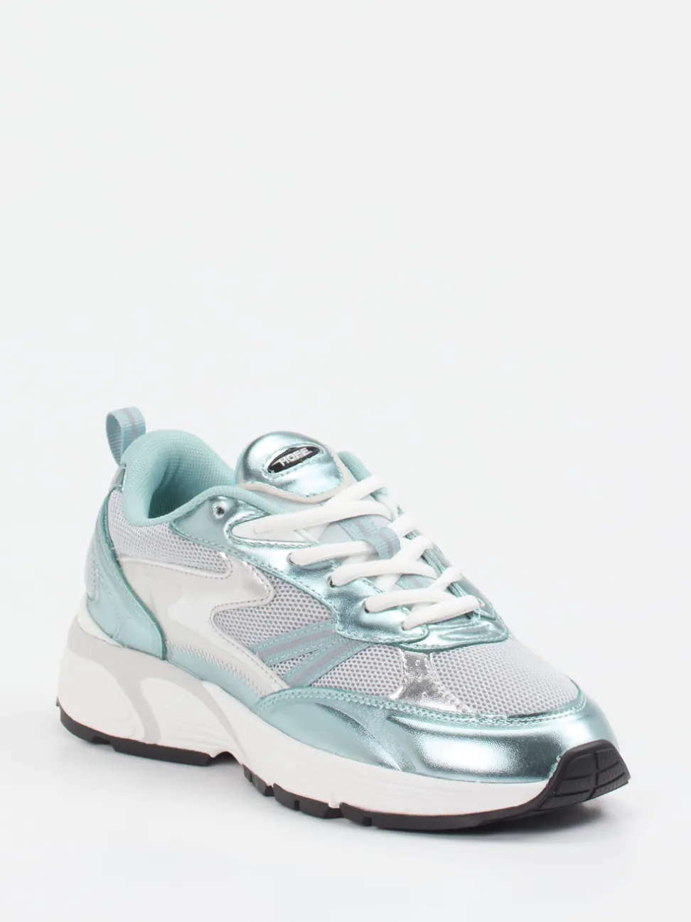 THE HOFF BRAND – Sneaker aus Metallicleder Eisblau