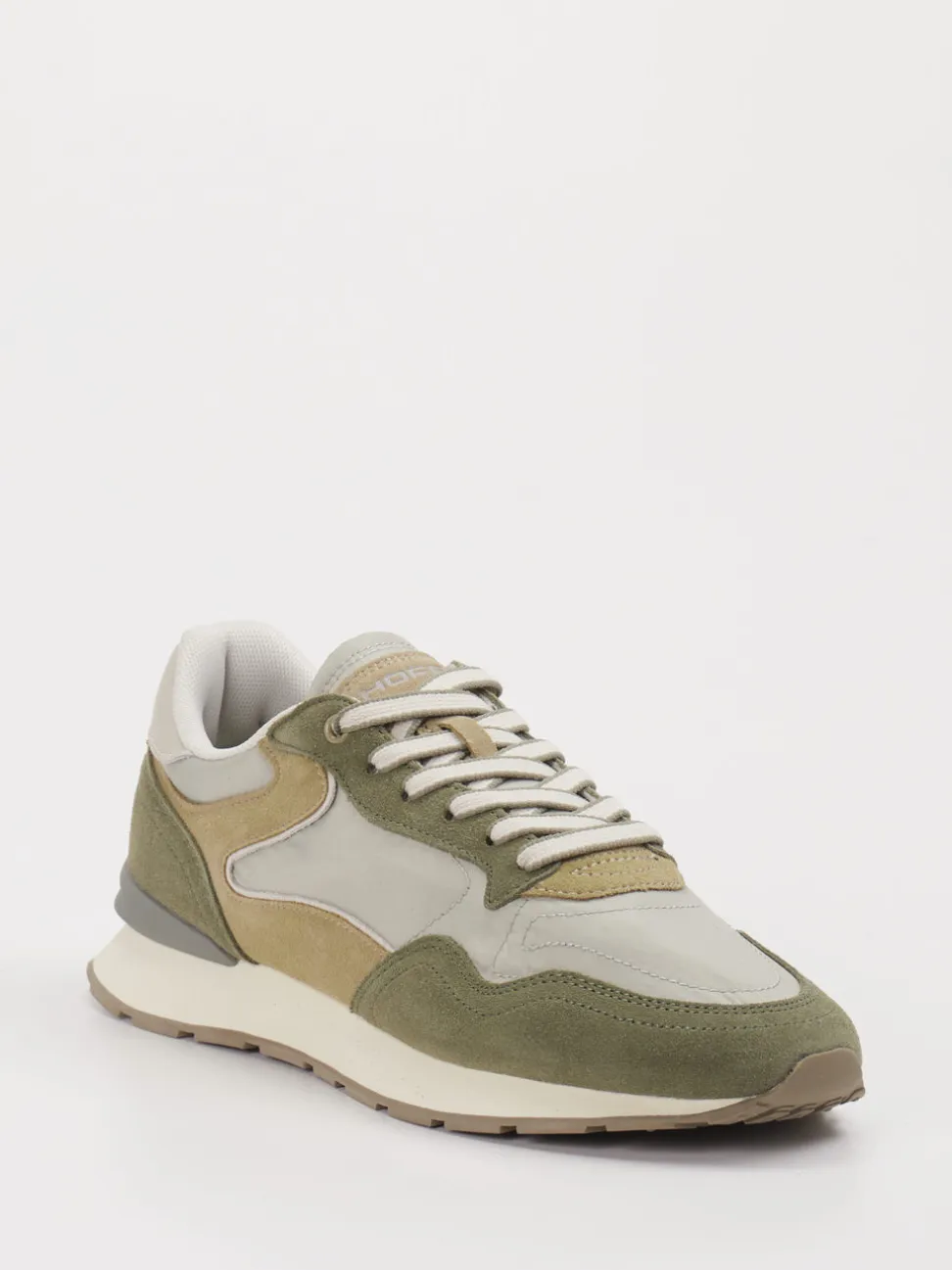 THE HOFF BRAND – Sneaker aus Leder-Mix in Graubeige