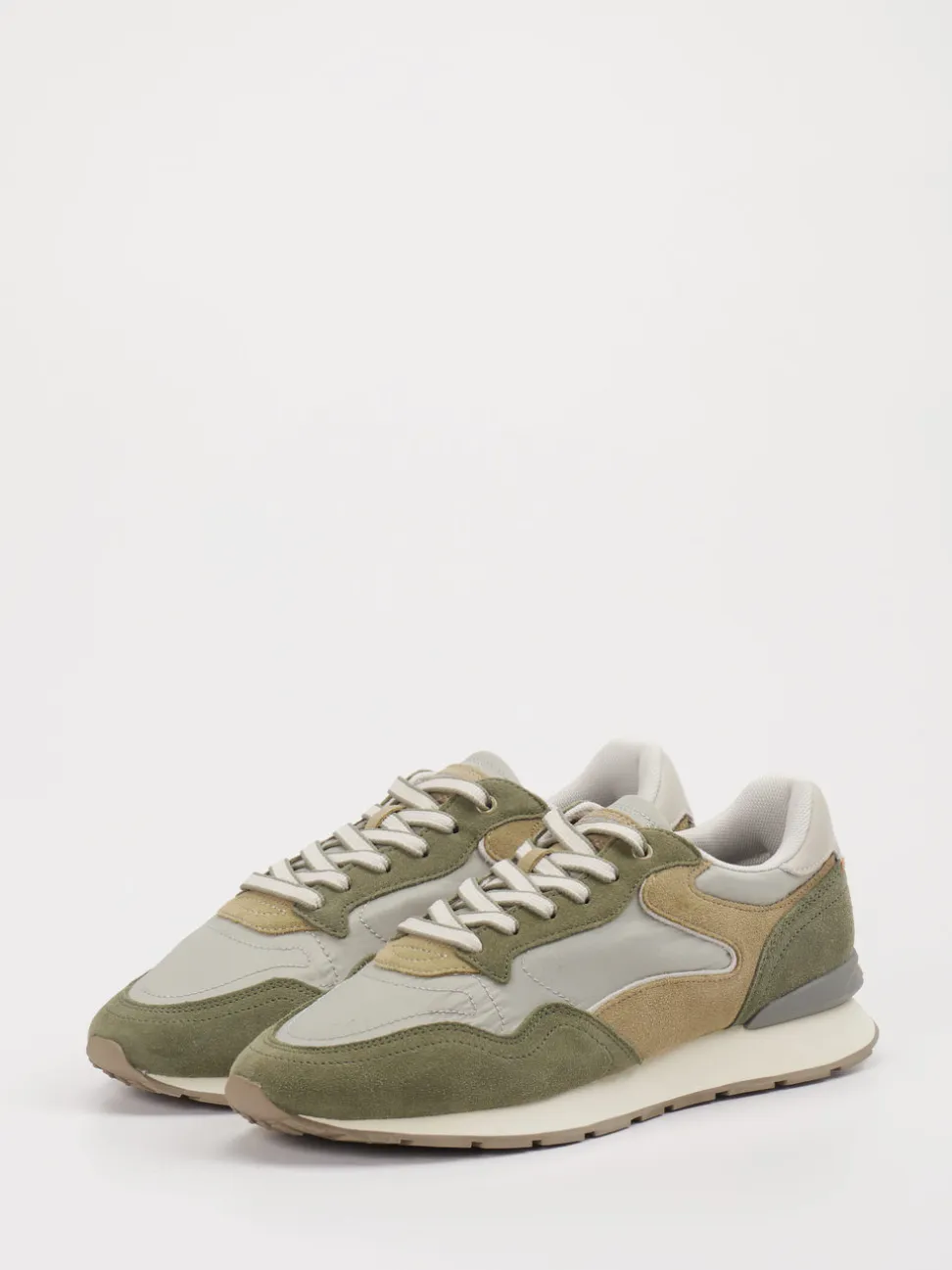 THE HOFF BRAND – Sneaker aus Leder-Mix in Graubeige