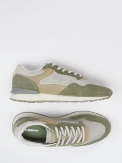 THE HOFF BRAND – Sneaker aus Leder-Mix in Graubeige