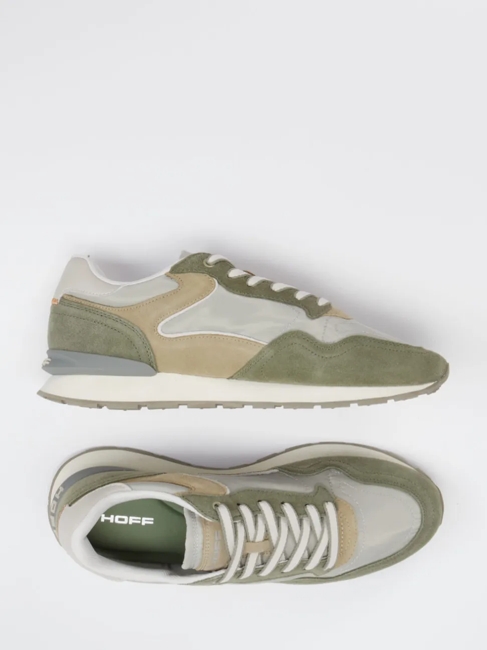 THE HOFF BRAND – Sneaker aus Leder-Mix in Graubeige