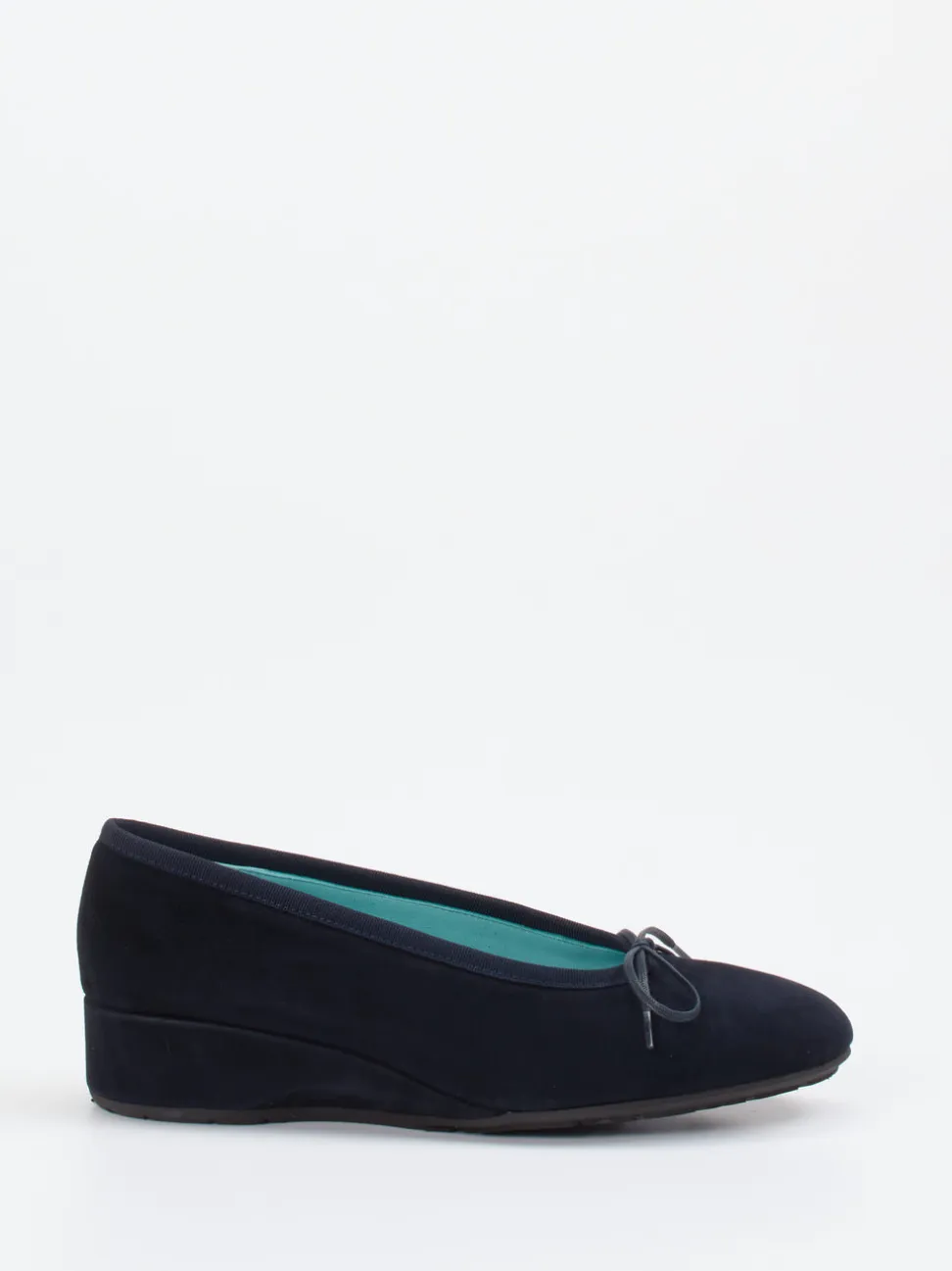 Thierry Rabotin – Keilballerinas aus Veloursleder Dunkelblau