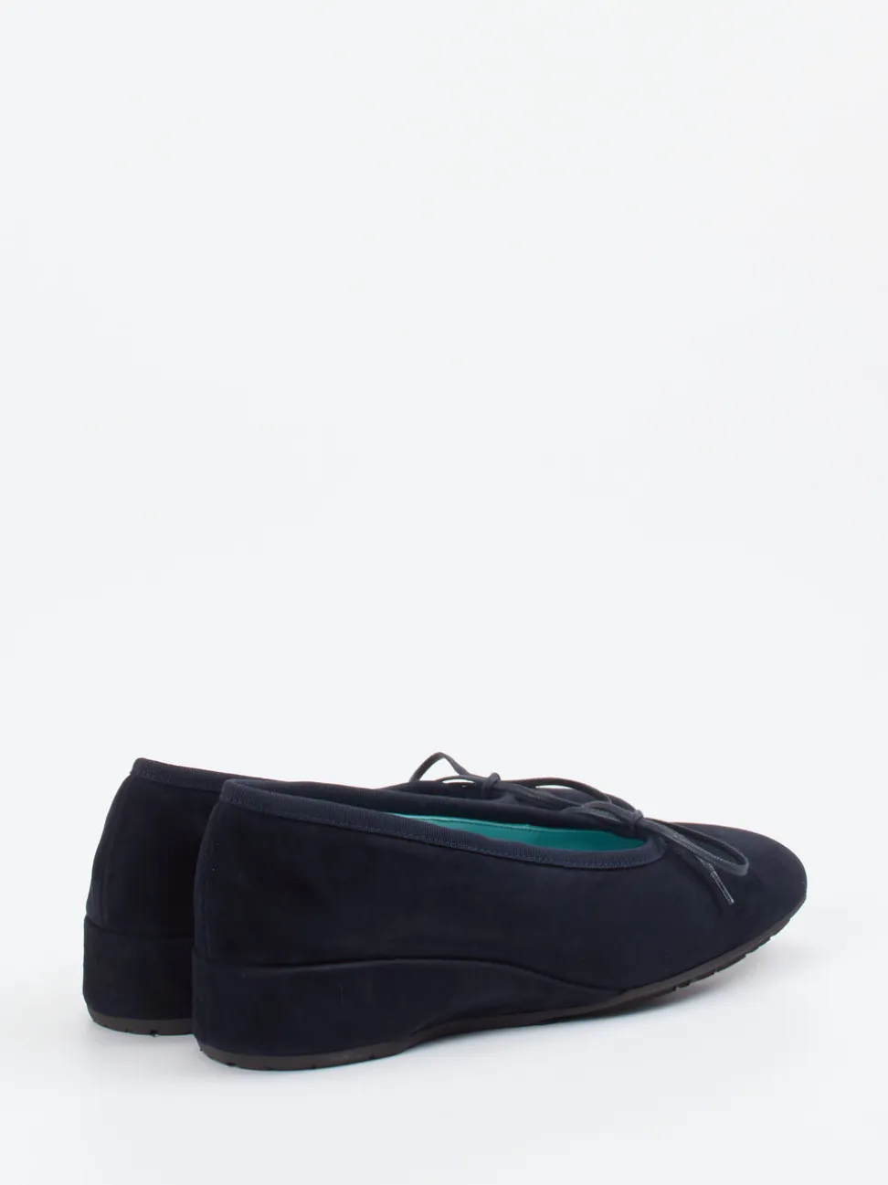 Thierry Rabotin – Keilballerinas aus Veloursleder Dunkelblau