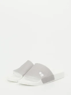Thies – Badepantolette aus Textil in Hellgrau