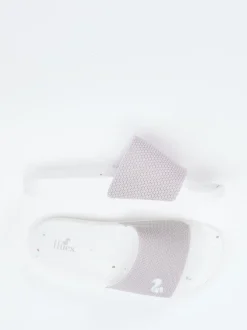 Thies – Badepantolette aus Textil in Hellgrau
