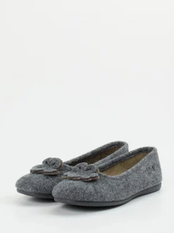 Thies – Ballerina-Hausschuh aus Wollfilz anthrazit