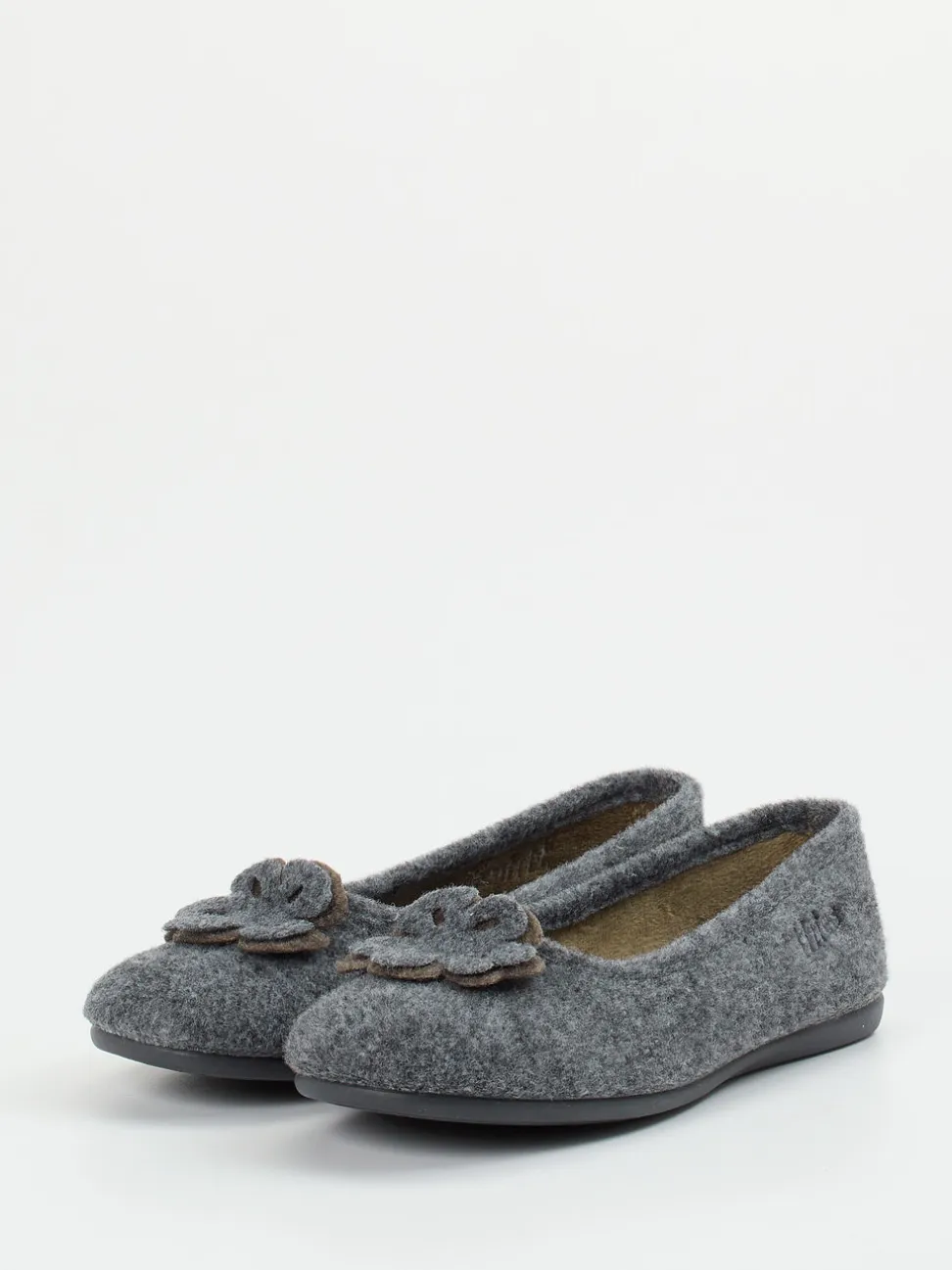 Thies – Ballerina-Hausschuh aus Wollfilz anthrazit