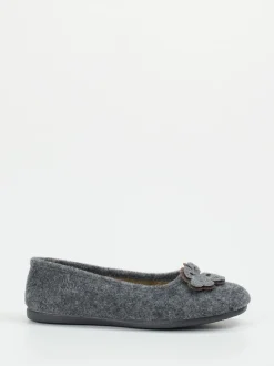 Thies – Ballerina-Hausschuh aus Wollfilz anthrazit