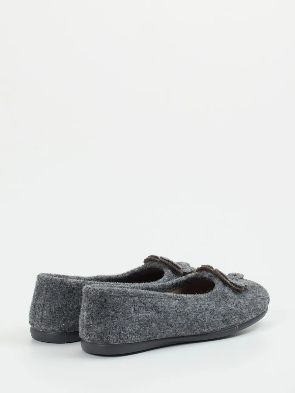 Thies – Ballerina-Hausschuh aus Wollfilz anthrazit