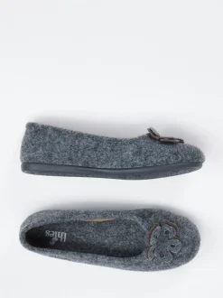 Thies – Ballerina-Hausschuh aus Wollfilz anthrazit
