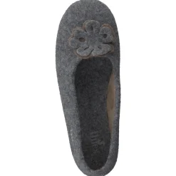 Thies – Ballerina-Hausschuh aus Wollfilz anthrazit
