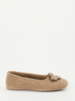 Thies – Ballerina-Hausschuh aus Wollfilz beigebraun
